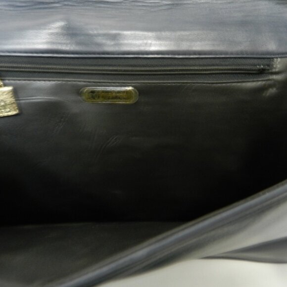 Anne Klein Calderon Vintage Quilted Leather Embroider Shoulder Bag Purse Clutch - Picture 13 of 15